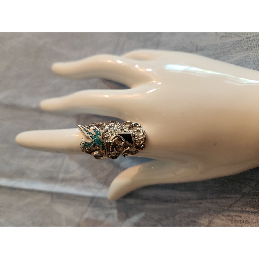 G & S Turquoise and Onyx Ring